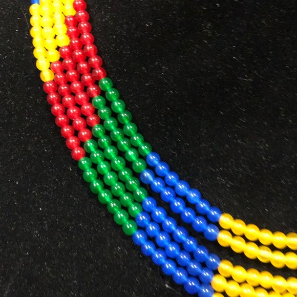 5 Row Jade Multi-Color Necklace - Picture 4 of 5